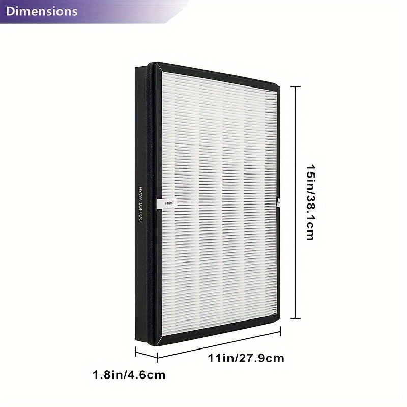 2 Unidades, Filtro De Repuesto True HEPA TT-AP003 Compatible Con Los Purificadores De Aire TaoTronics TT-AP003 Y VIVOSUN 5-en-1, Filtración De 3 Etapas H13 Con Carbón Activado Para Limpiar El Polvo Y Los COV, Paquete De 2