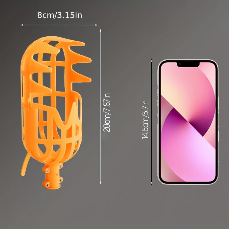 1pc Cabezal Recogedor de Frutas Portátil - Empuñadura Ergonómica Antideslizante, Diseño Hueco para la Cosecha Segura de Frutas, Herramienta Duradera para Manzanas, Naranjas y Bayas - Herramienta Fácil para Recolectar Frutas en Casa y Granja