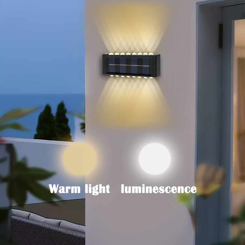6 luces solares con 16 LED, luces solares para exteriores, decoración de jardín, calle y paisaje, luces solares para pared de balcón, fáciles de instalar en exteriores, ideales para jardines, entradas de autos, garajes, etc