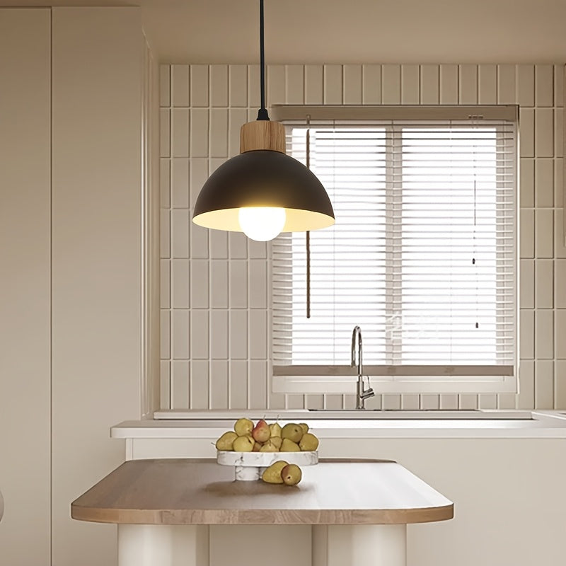 1 pieza de lámpara colgante semicircular moderna y sencilla con base para bombilla E27, iluminación para mostrador de restaurante o bar, pasillo de cocina, dormitorio (sin bombilla)