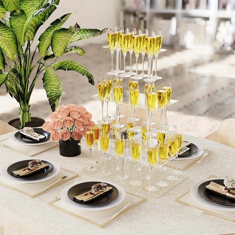 Soporte para Copa de Champán Acrílico, 1 Pieza - Exhibidor de Copas de Vino para Mesa, Ideal para Bodas y Fiestas