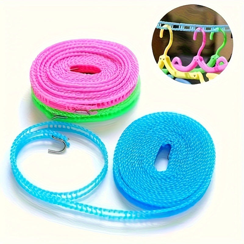 1 Tendedero Portátil, Tendedero Engrosado Mejorado, Cuerda De Secado Antideslizante A Prueba De Viento, Cuerda Para Colgar Ropa De Secado De Camping, Suministros De Lavandería Para El Hogar Interior Y Exterior, Accesorios Para Acampar Al Aire Libre, Acce