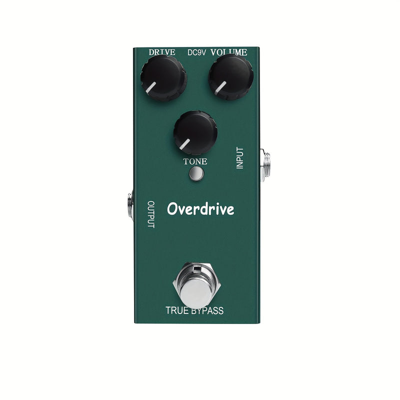 Pedal de efecto de guitarra de overdrive de aleación de aluminio, mini tipo único DC 9V, bypass verdadero, carga USB, voltaje de funcionamiento ≤36V, no requiere batería - Azul