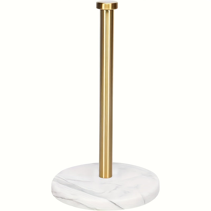 Soporte de toalla de papel de acero inoxidable SUS304 con base de mármol - Soporte de mostrador para rollos estándar o jumbo, impermeable y resistente a la corrosión, accesorio de mostrador de cocina | Accesorio de cocina moderno | Loza de cocina duradera