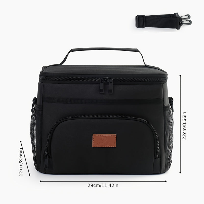Bolsa de almuerzo aislada de gran capacidad - Caja de refrigeración portátil linda con correa de hombro, recubierta de papel aluminio grueso, ideal para la escuela, la oficina, los viajes y las meriendas al aire libre, almuerzo, regreso a la escuela.