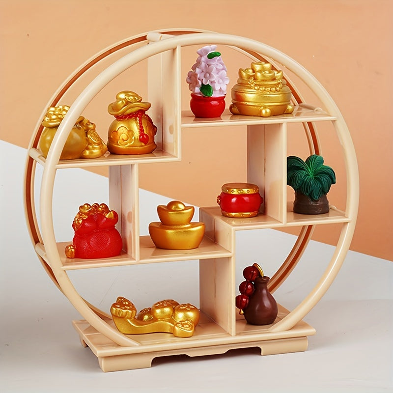 2 Estanterías de Exhibición de Casas de Muñecas en Miniatura - Accesorios DIY, Estanterías Vacías para Decoración de Escena de Juguetes, Plástico, Modelos, Bogu
