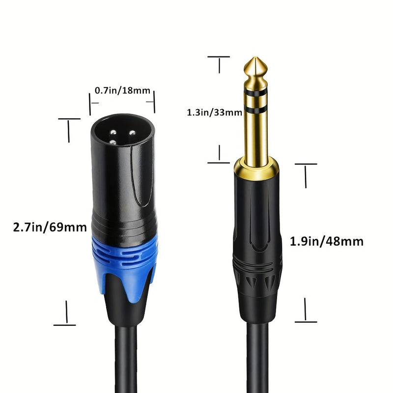 Cable XLR macho a 1/4 de pulgada (6.35mm) Jack TRS, Conector balanceado TRS de 6.35mm a XLR macho de 3 pines para micrófonos, altavoces, escenario, DJ y más, 1 paquete Eid Al-Adha Mubarak