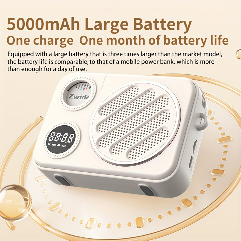 Altavoz mini inalámbrico Zwide E20 para profesores, micrófono inalámbrico recargable USB-C con 2.4G/3G/4G/5G, batería, control de volumen, uso invisible, perfecto para aula, oficina o uso al aire libre, altavoz de oficina, altavoz portátil, diseño compac