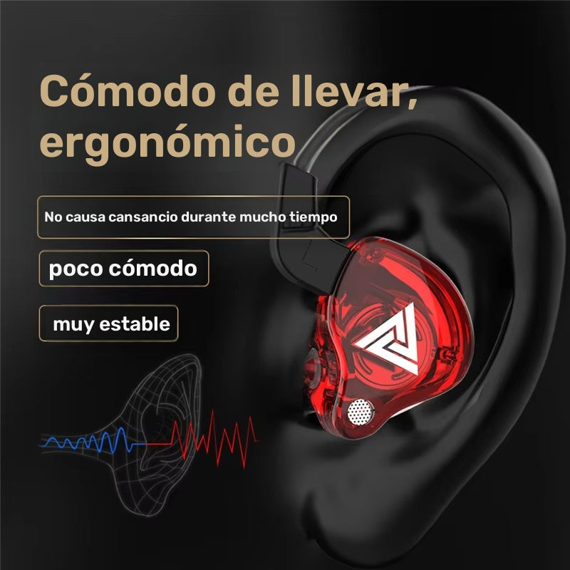Auriculares Intraurales de Alta Fidelidad QKZ FiLe, Auriculares con Cable y Micrófono, Cancelación de Ruido de Subwoofer, Monitor para Juegos y Música, Plástico Duradero, Cable de 120cm/47.24 pulgadas, Diseño de Colores Vivos