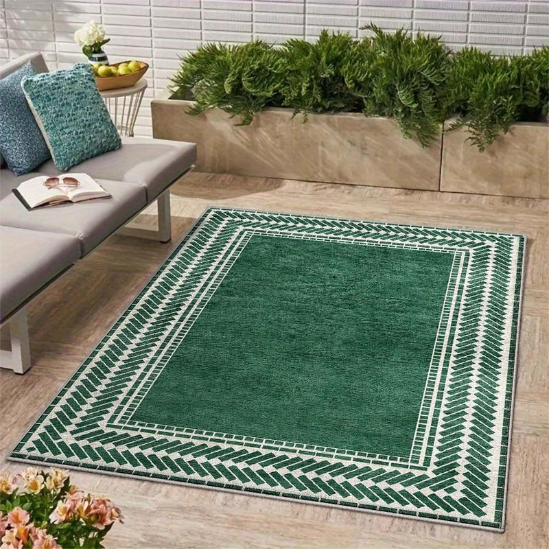Tapete de poliéster lavable en máquina de 851 gramos/metro cuadrado, decoración de balcón y patio floral, tapete de crema francesa de baja pila, resaltante y brillante, ideal para acampar, tapete de terciopelo ultra-suave antideslizante, lavable en máqui