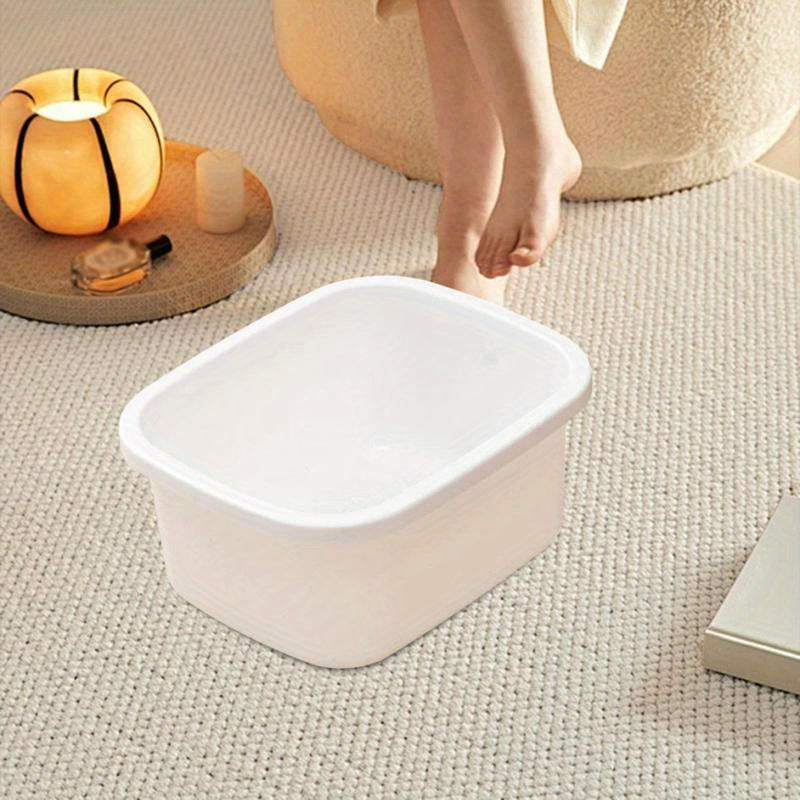 Baño de pies para spa de pies y lavabo de piernas para uso doméstico, aislamiento térmico, masaje, baño de pies, plástico, crema espesa, blanco