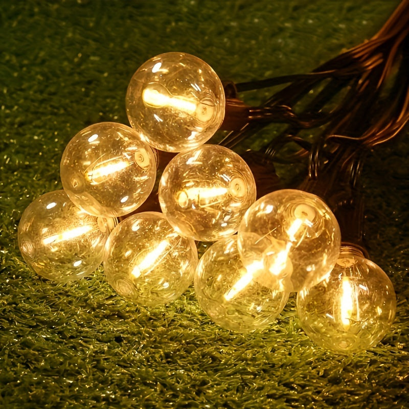 100ft/50ft/25ft/13ft Bombilla Esférica LED G40, Luces de Cadena para Patio Exterior, con 48/24/12/6 (1/2 Bombillas de Repuesto Gratis, Enchufe US), Conectables, Bombilla Edison Irrompible para Patio Exterior, Luces Colgantes para Biergarten en el Patio T