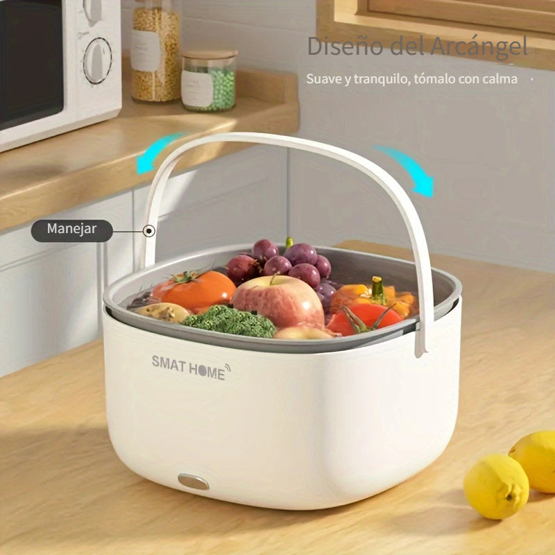 SMAT HOME Lavadora portátil de frutas y verduras, máquina de limpieza multifuncional, alimentada por batería, material PP, ≤36V, sin batería incluida, diseño de mango fácil de arco