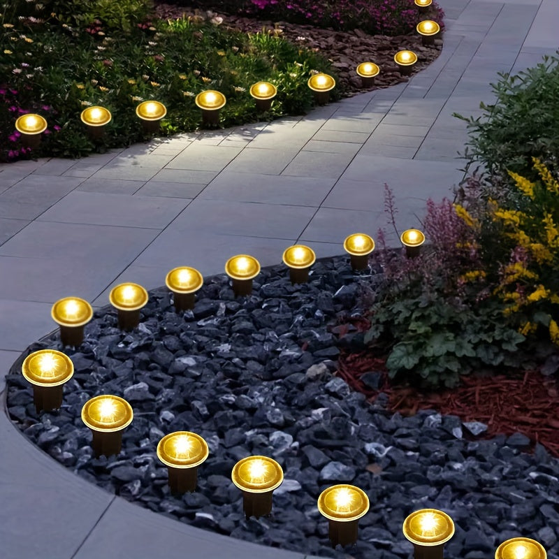 15 luces solares planas para exteriores, decoración de jardín