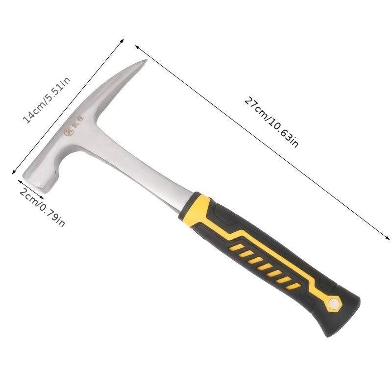 1pc Mini Pico de Hacha, Herramienta Geológica Profesional, Construcción de Metal y Plástico, No Eléctrico, con Cuchilla Afilada y Mango de Caucho para Trabajo de Madera y Camping