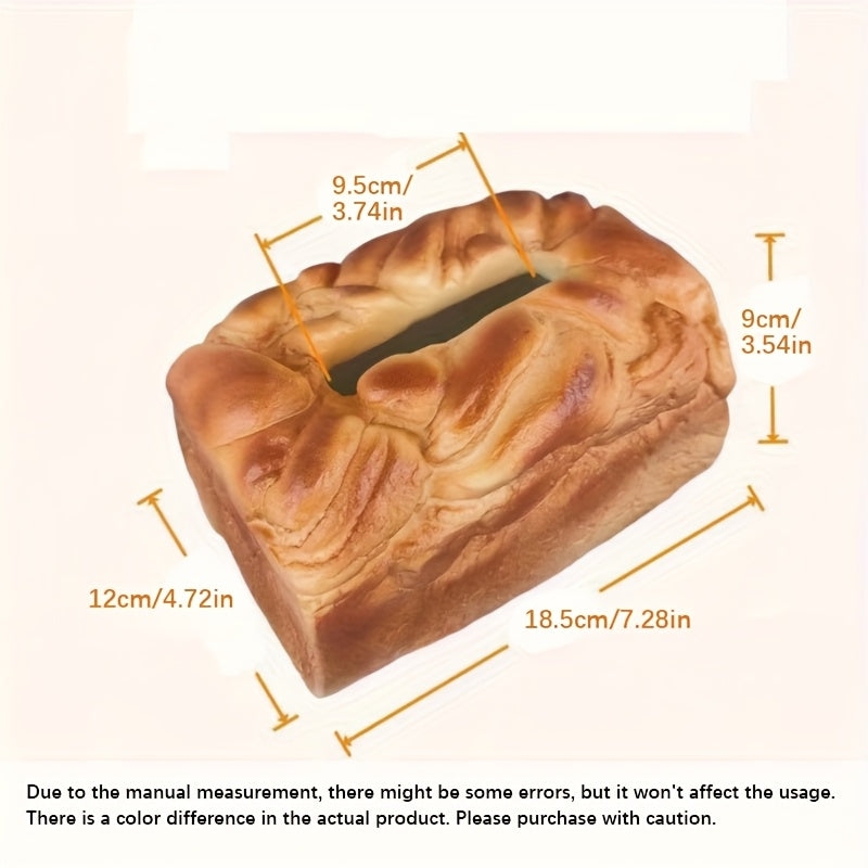 1pc Caja de Pañuelos con Forma de Pan - Diseño Artesanal Realista, Portapañuelos Circular de Plástico Duradero para Cocina y Sala de Estar Decorativa - Accesorio de Almacenamiento Detallado con Textura de Corteza