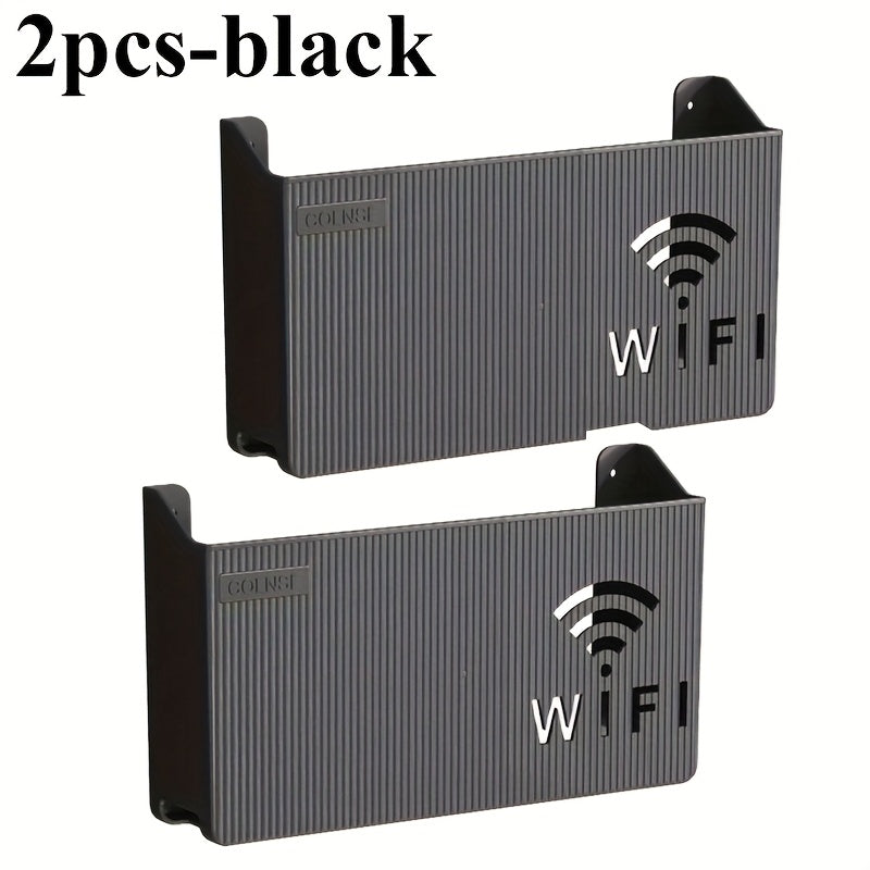 2 piezas de caja de almacenamiento para router WiFi con diseño de doble banda, soporte de 4K y puertos de red Ethernet de doble gigabit - Organizador de pared para sala de estar, dormitorio, oficina en casa - Material PP duradero, router para Internet en