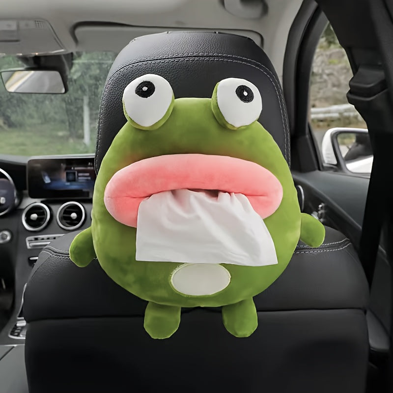 Caja de pañuelos en forma de pato adorable, Lindo soporte de pañuelos colgante para coche, Decoración de coche creativa.