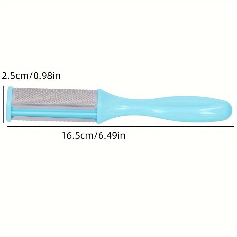 1pc Herramienta de Pedicura de Acero Inoxidable - Raspador Exfoliante para Pies y Manos con Mango Ergonómico Azul Claro, Removedor Manual Beige Claro, Sin Batería Necesaria, Esencial Duradero para Hogar y Viaje, Diseño Elegante, Construcción Robusta, Cui