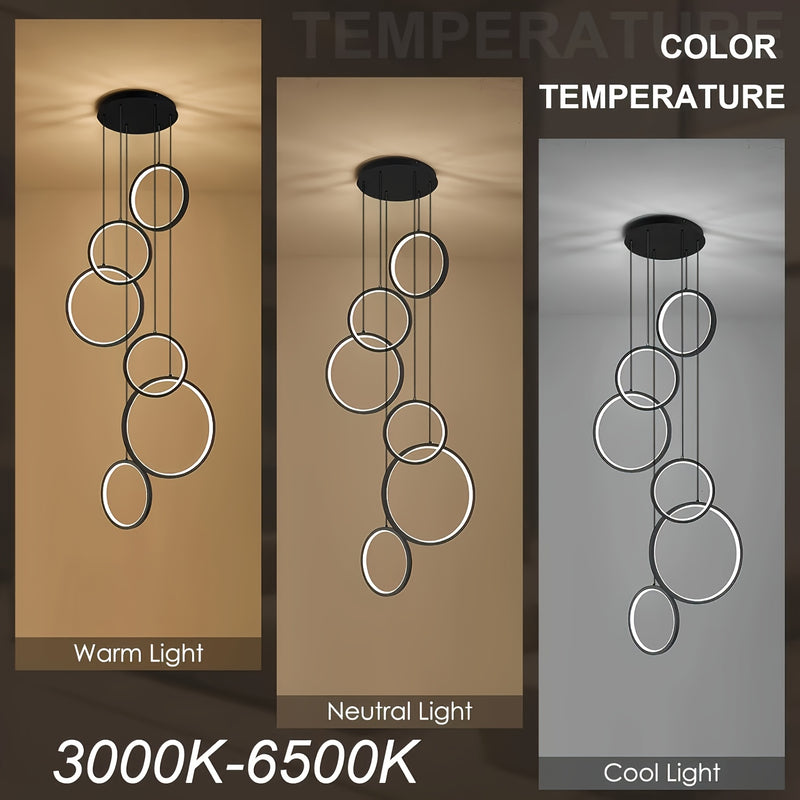 Lámpara de techo LED de lujo EZOS - Brillo ajustable, construcción de metal, ideal para comedores, cafés, gimnasios y áreas de fiesta, iluminación de 3 niveles, cableado, 110V-240V, EZOS
