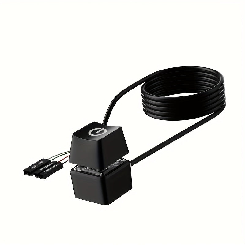 LDPCSJ Cable de Extensión Azul LED 1.8m para Encendido/Apagado de Placa Base PC, Interruptor Externo para Escritorio en Casa u Oficina