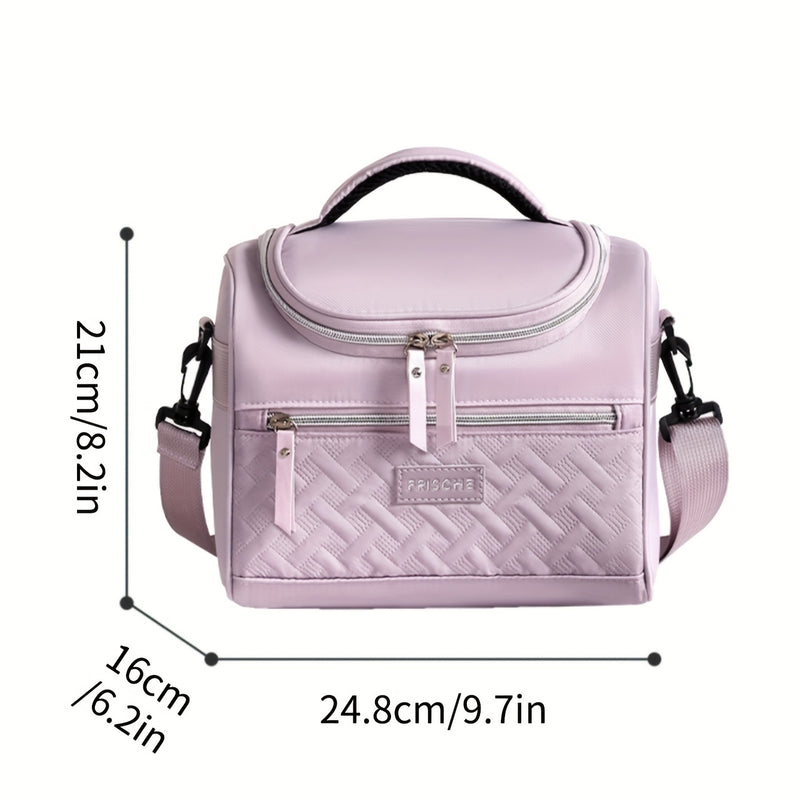 1 caja de almuerzo aislada CJORWYN para mujeres y hombres - Bolsa refrigerante de gran capacidad con correa de hombro ajustable, poliéster duradero, sin contacto con alimentos, ideal para oficina, escuela, picnic, camping, viajes, caja de almuerzo aislada