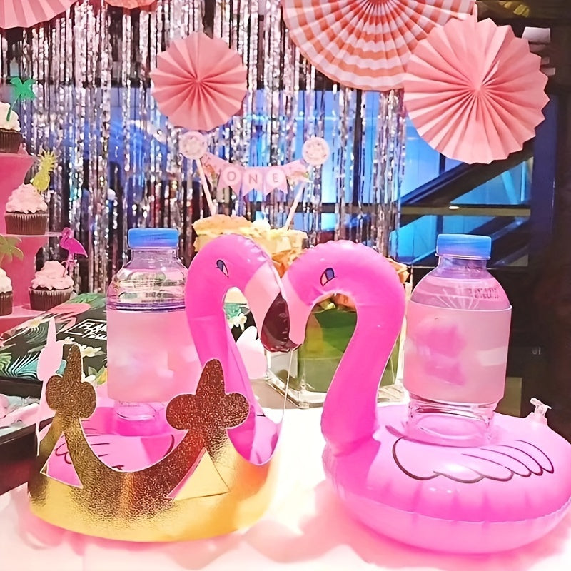 15pcs Portavasos Inflables de Flamenco Rosa - Posavasos Flotantes de PVC para Fiestas en la Piscina y Celebraciones de Verano, Decoración de Fiesta Linda y Duradera