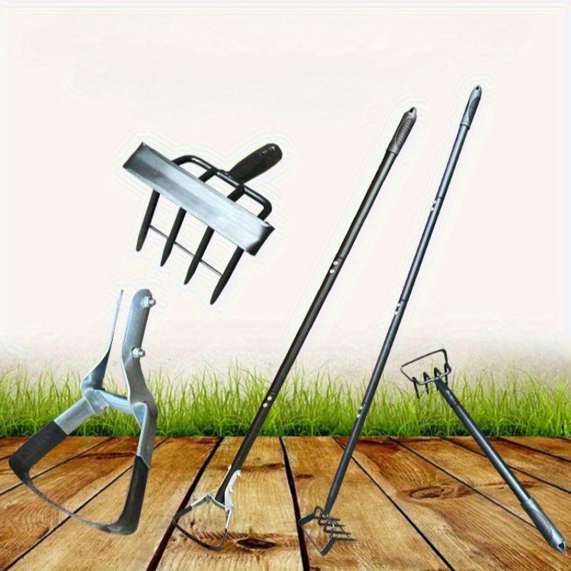 Pala de jardín de metal duradera con hoja de acero ajustable, ideal para el mantenimiento eficiente de granjas y jardines, perfecta para descompactar el suelo y eliminar malezas, jardín también.