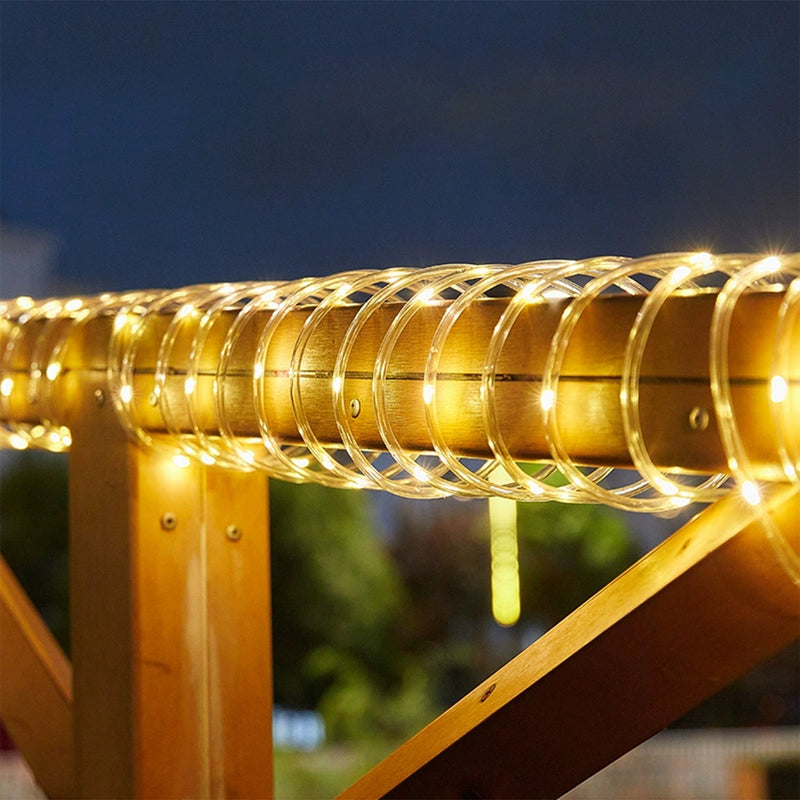 Tira de luces LED solares para exteriores, 8 modos, luces decorativas para jardín, fiestas, Navidad, árbol de Navidad, Halloween, bodas y decoración de patio