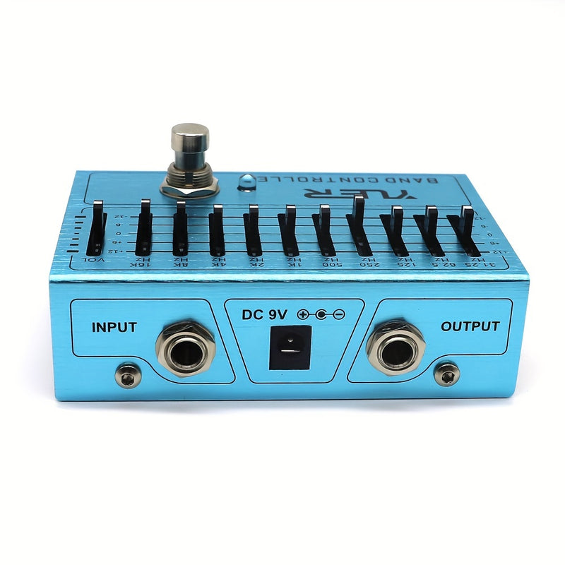 Pedal de Ecualizador de 10 Bandas para Guitarra y Bajo con True Bypass, Efectos de 31.25Hz a 16kHz