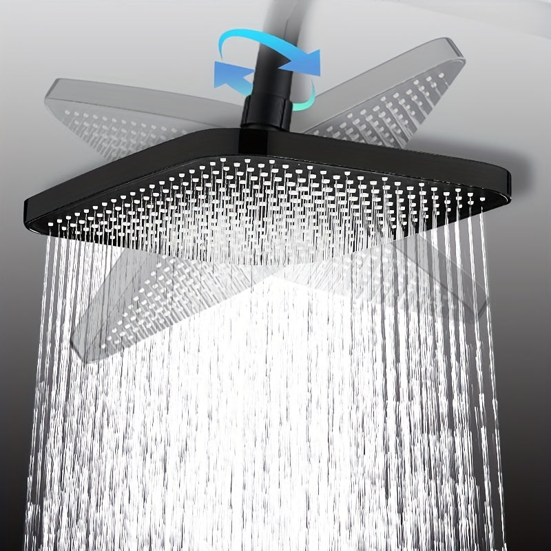 Cabezal de ducha cuadrado de gran panel de 13 pulgadas - Cabezal de ducha de techo montado en la pared con varias opciones de rociado, herramienta de ducha de baño de plástico duradera para una experiencia de ducha mejorada, cabezal de ducha para baño, d