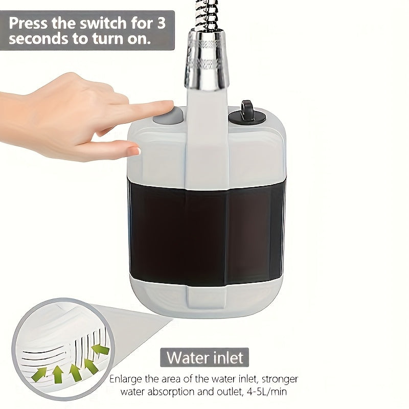 Chorro Portátil para Camping, Viajes en RV y Excursiones Familiares - Ducha Manual con Sistema de Filtración de Agua, Flujo de 4-5 Litros por Minuto