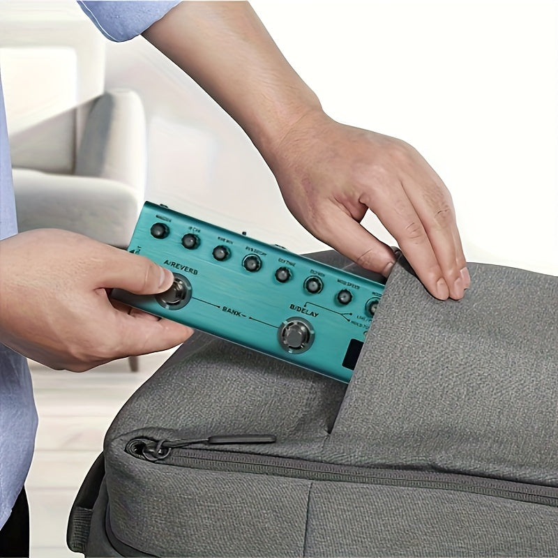 TM-VAVE TANK-G Pedal de Efectos Digitales Profesionales para Guitarra - Verde Oscuro, 36 Preseleccionables con Delay/Reverb/Carga IR, Afinador Integrado, Batería Recargable de 3000mAh, Alimentación USB/Batería para Creación Musical y Presentaciones en Vi