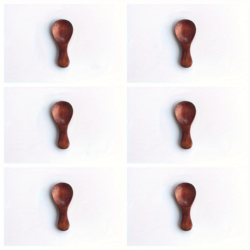 6/12 Piezas, Minicucharas De Madera Con Mangos Cortos, Ideales Para Helado, Café, Postres Y Condimentos, Utensilios De Cocina De Madera Maciza Duraderos