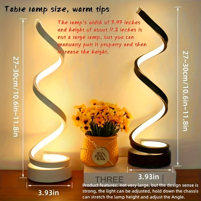 Lámpara de mesa creativa estilo retro - Brazo espiral ajustable, luz cálida suave, diseño multifuncional que ahorra espacio para dormitorio, estudio, sala de estar, regalo ideal para amigos y familiares.