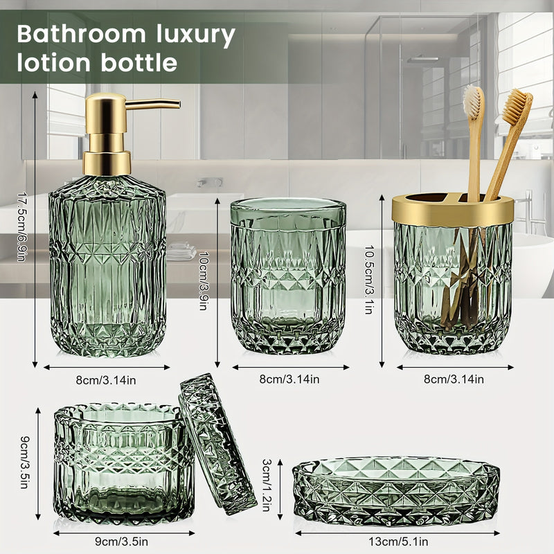 Juego de 5 botellas de loción de lujo para baño con luz