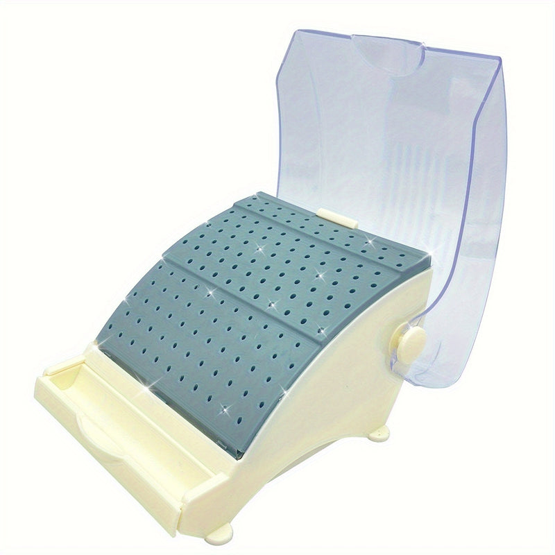 Organizador de Colocación para Brocas de Plástico con 142 Agujeros - Estuche Esterilizable Autoclavable con Cierre Seguro, Porta Desinfectante Duradero para Fresas Dentales, Manos y Pies, Cajón Extraíble & Diseño Transparente, Dispensador de Sanitizante
