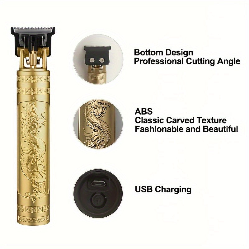 Kit profesional de cortapelos y recortador de barba, inalámbrico con carga USB, hojas afiladas y 4 peines indicadores para el cuidado masculino