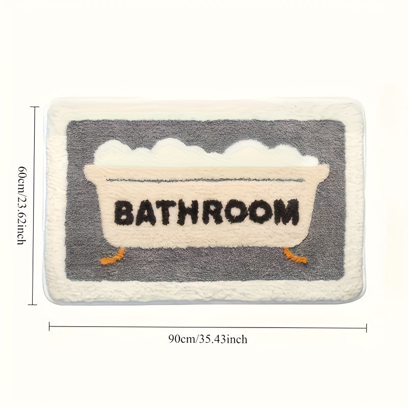 1pc Alfombra de Baño de Dibujos Animados Glamorosa - Súper Absorbente, Secado Rápido, Engrosada, Antideslizante - Alfombra de Entrada Perfecta para el Hogar