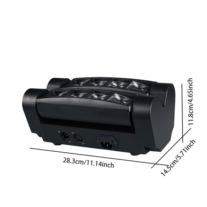 Luces de Cabeza LED con Movimiento, Haz Escénico RGBW de 8×10W para DJ, Adecuado para Discoteca, Boda, Fiesta, Festival y Noche de Actuación
