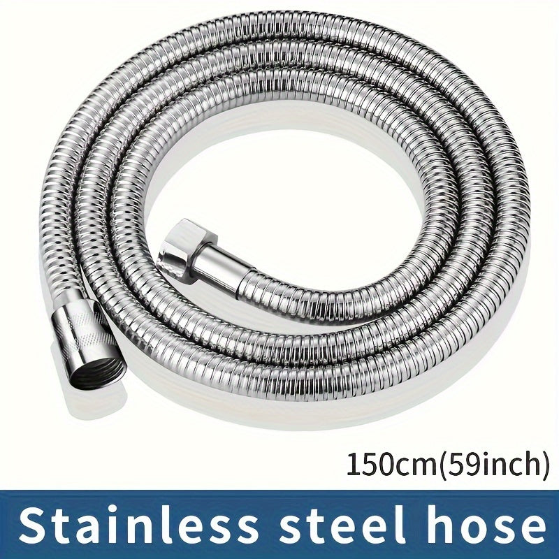 1pc Manguera de ducha de acero inoxidable, anti-torceduras y a prueba de fugas, manguera resistente a alta presión, conexión universal G 1/2", fácil instalación DIY, accesorio de baño