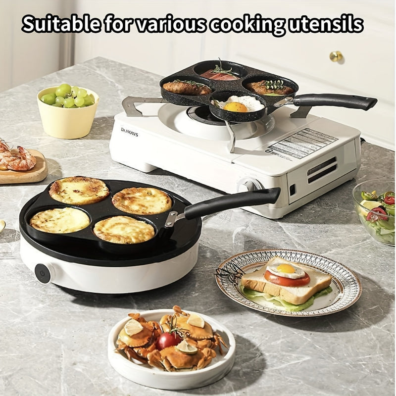 Sartén antiadherente de hierro fundido para huevos, panqueques y hamburguesas - 10 compartimentos adecuados para estufas de gas y eléctricas, diseño multiestufa, perfecto para una cocina ideal para desayunar, estilo moderno y elegante, utensilios de coci
