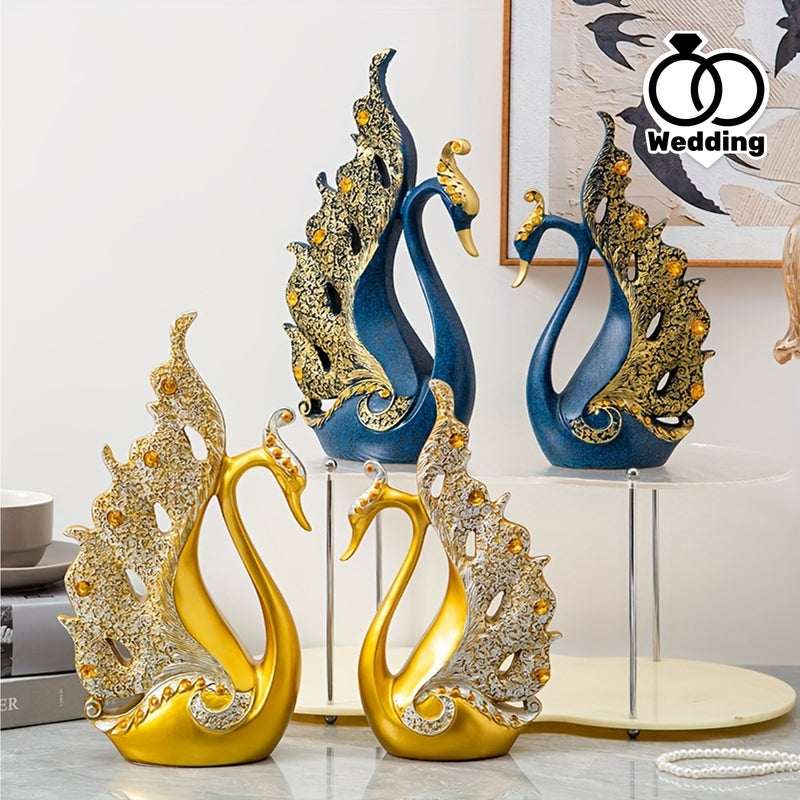 Juego de 2 Estatuas de Cisnes de Resina, Escultura de Pareja, Decoración para el Hogar en Sala de Estar, Dormitorio, Baño, Oficina, Mesa de Comedor, Banquete de Boda, Decoración Central de Chimenea