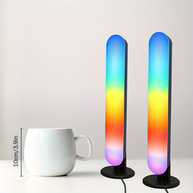 1 juego de Barra de Luz LED Inteligente, 2pcs Lámpara LED RGBIC Inteligente con Más de 100 Modos Dinámicos y Modos de Sincronización con Música, Retroiluminación LED para TV, Iluminación de Ambiente, Iluminación de Ambiente para Juegos, Películas, PC, TV