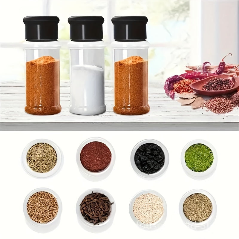 Juego de 10 Tarros de Especias Libres de BPA con Tapas Agitadoras - Contenedores de Plástico Duraderos para Condimentos y Sazonadores para BBQ, Camping, Picnics y Organización de Cocina, Tapas para Verter, Almacenamiento