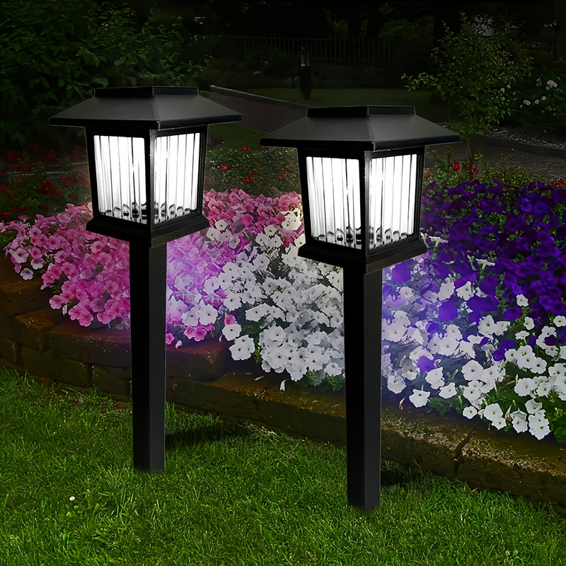 4-Pack Luces Solares de Tierra, Material ABS, Luz Cálida/Blanca, Control de Sensor de Luz, Acabado Pulido, para Jardín, Patio, Entrada, Iluminación Decorativa de Césped