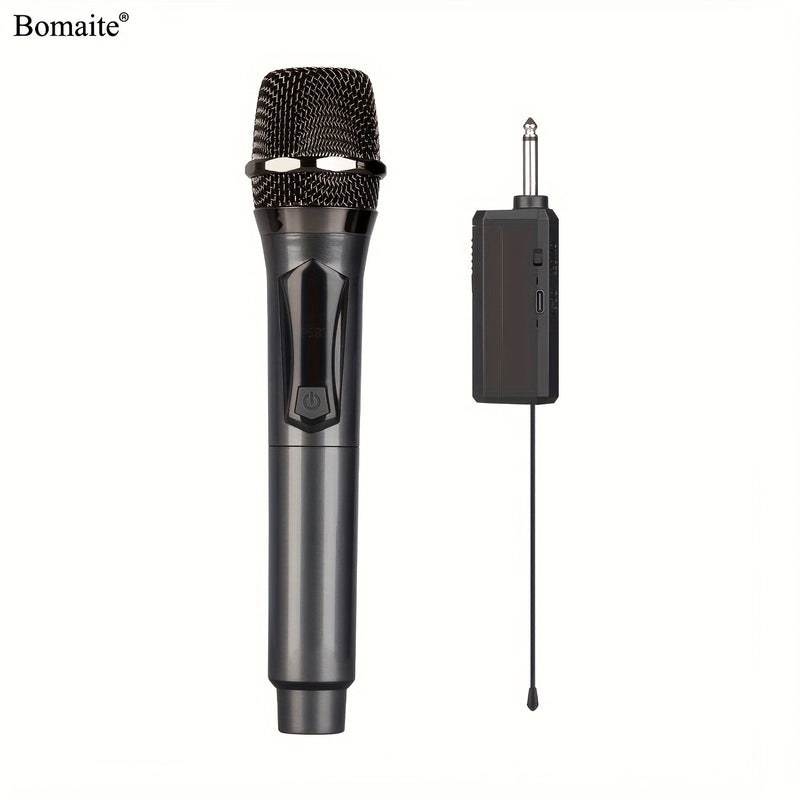 Sistema de micrófono inalámbrico Bomaite con batería recargable para fiestas, reuniones, bodas - Conector jack de 6.35 mm, carga USB, batería de litio de 1200 mAh, potencia máxima de 20W, puerto de carga tipo C