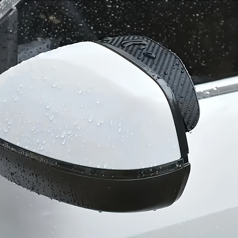 Par de cubre espejos para lluvia en PVC con textura de fibra de carbono, protectores para espejos laterales de auto, diseño grueso para protección en todo clima, cubre espejos | diseño elegante | agarre texturizado