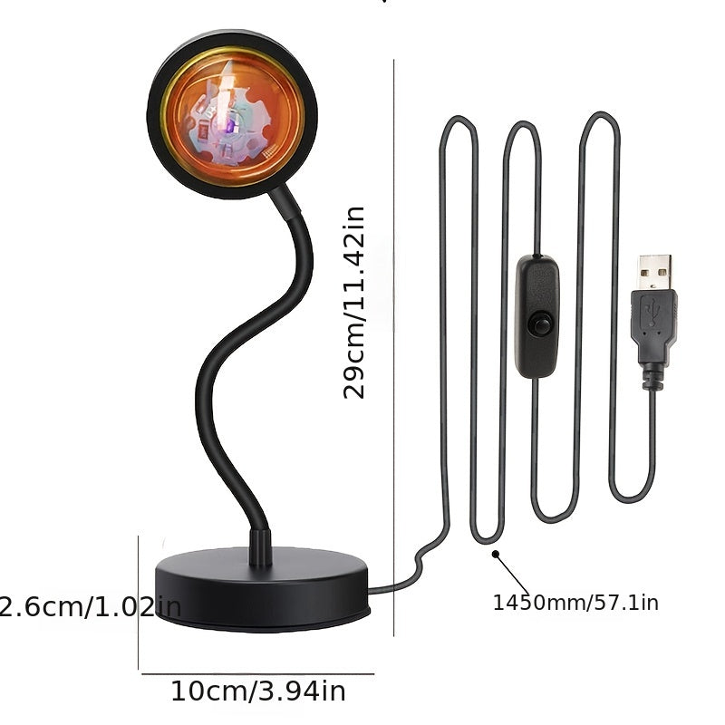 Lámpara LED De Atardecer, Proyector De Luz De Atardecer, Lámpara De Ambiente LED Para Dormitorio, Lámpara De Ambiente Para Decoración De Oficina En Casa