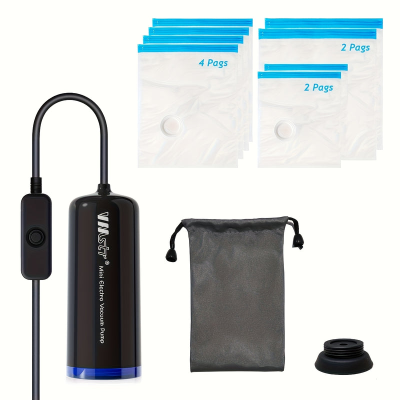 Juego de máquina de vacío con enchufe USB y bolsa de vacío para alta succión, adecuada para la conservación en bolsas de vacío. El vacío físico puede usarse para almacenar materiales de impresión 3D
